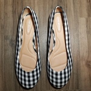 NWOB Lane Bryant Gingham Round Toe Flats